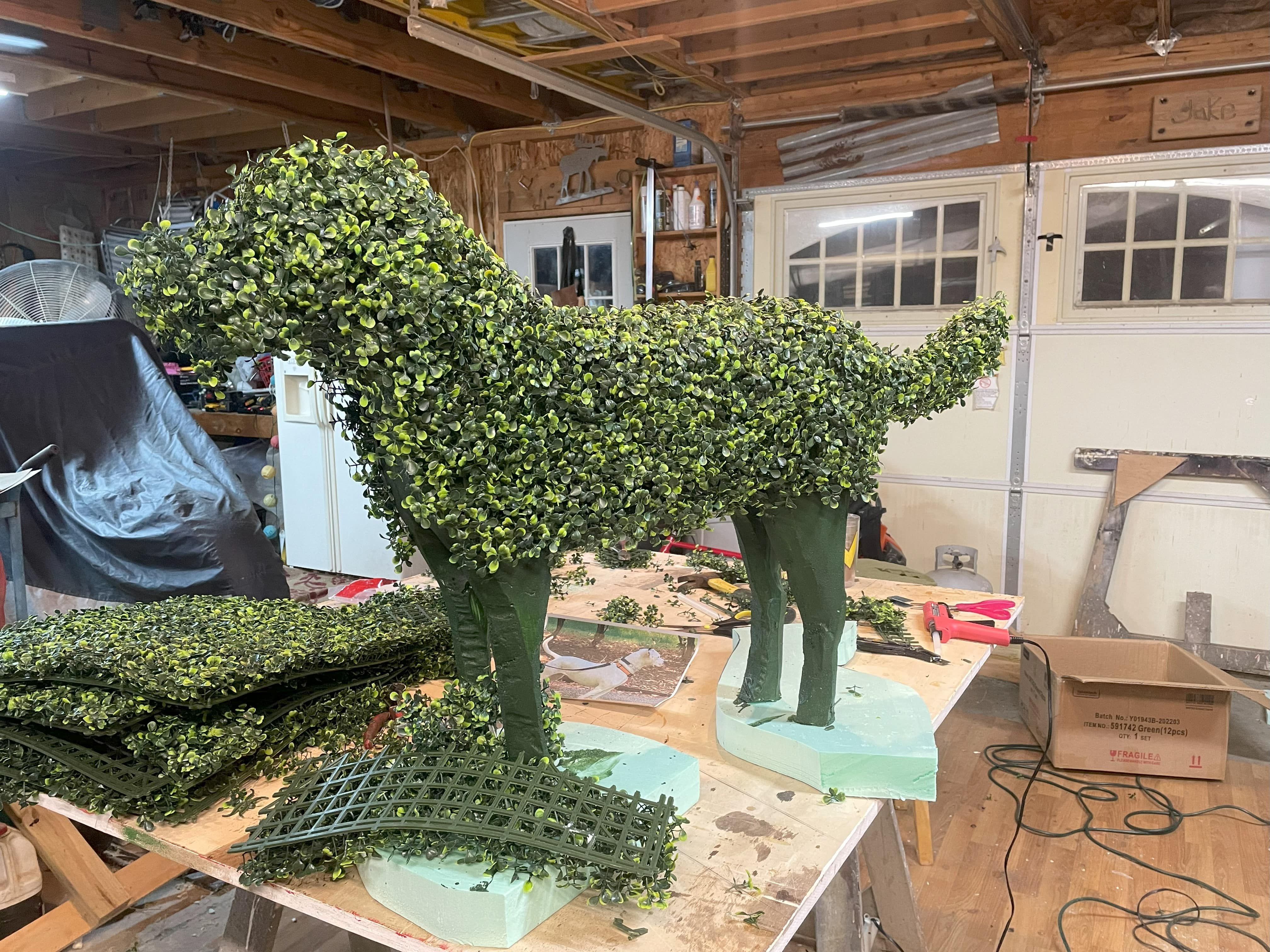 Topiary dog for tv commercial