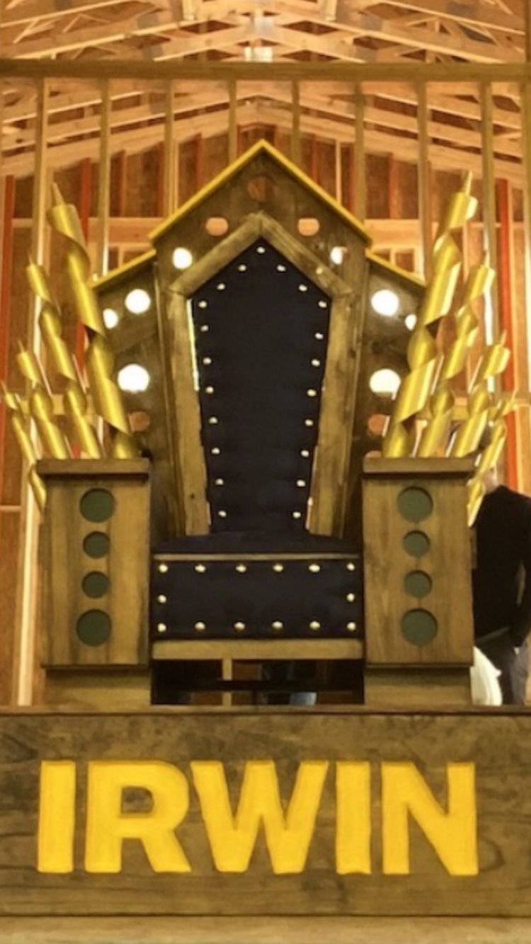 Giant custom throne with giant drill bits and holes
#irwintools